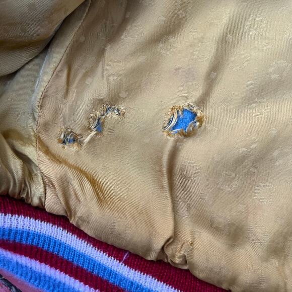 True Vintage Rams Brad Varsity Jacket School Letterman Blue Shoulder Stripe Wool - Picture 10 of 16